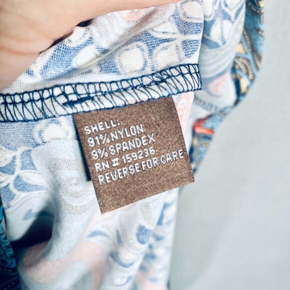 J Mclaughlin Dress Womens XL Blue Stretch Paisley Catalina Cloth Midi - Picture 6 of 14